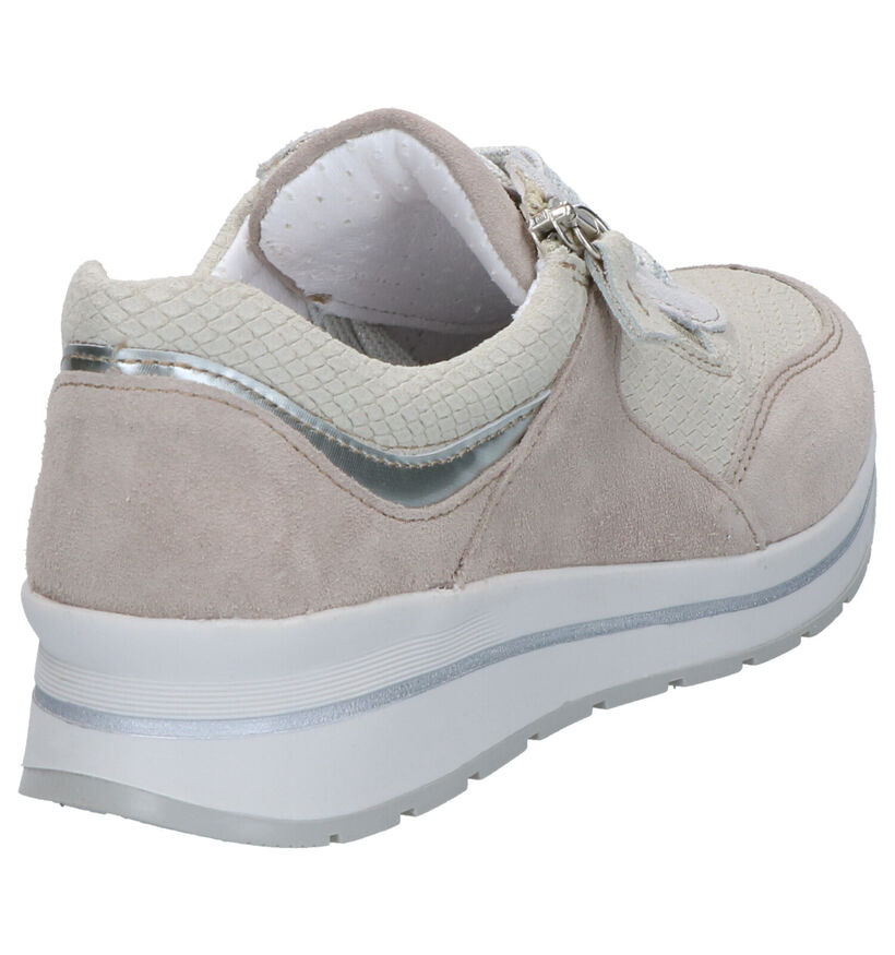 Mirel Ecru Chaussures à Lacets en Ecru en daim (269373)