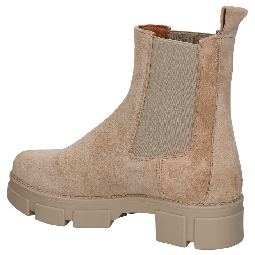 Shoecolate Beige Chelsea Boots in daim (295595)