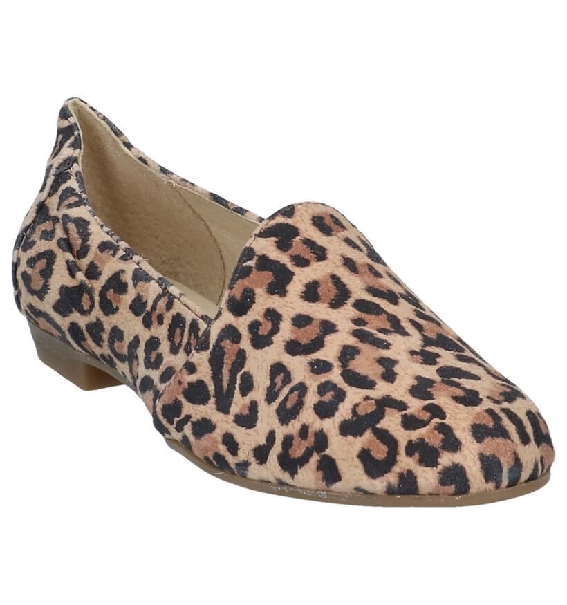 Loafers met Luipaardprint Via Limone in daim (246919)