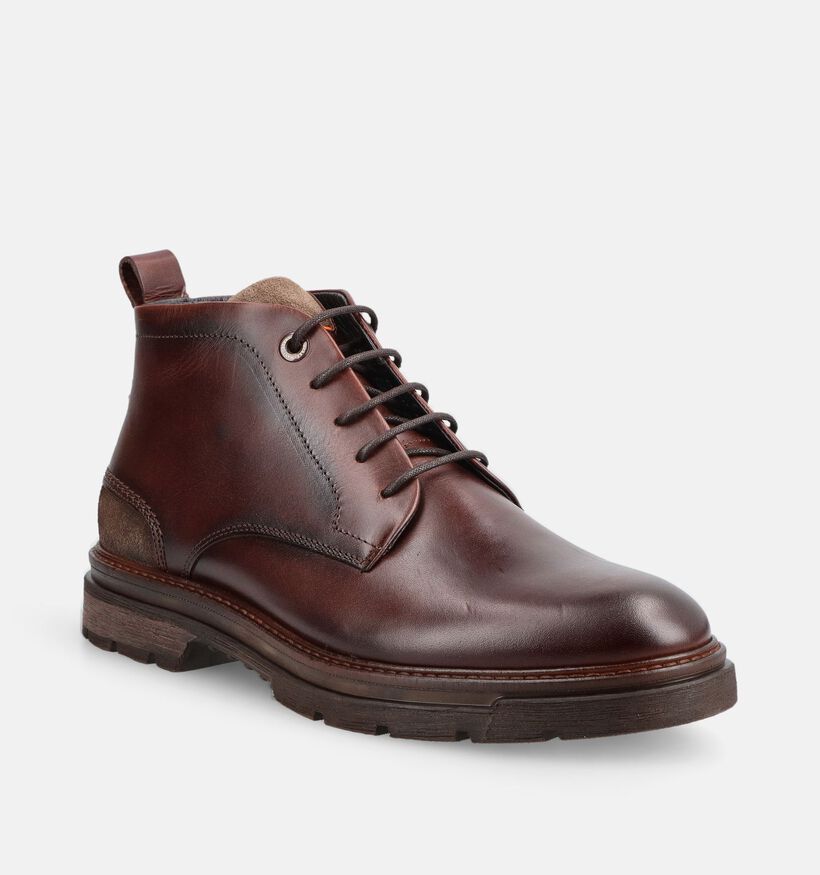Berkelmans Levin Donkerbruine Boots met Veters voor heren (379060) - geschikt voor steunzolen