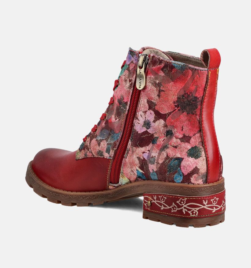 Laura Vita Cocrailo Rode Veterboots voor dames (364973)