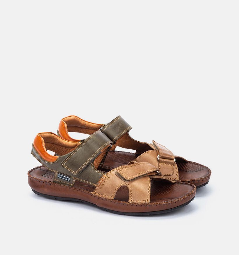 Pikolinos Tarifa Cognac/Kakigroene Sandalen voor heren (370616)