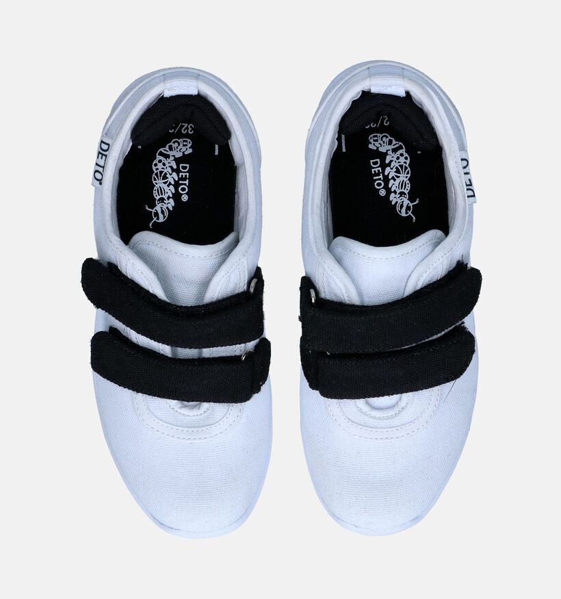 Deto Witte Turnpantoffels met Velcro voor jongens (310452) - geschikt voor steunzolen