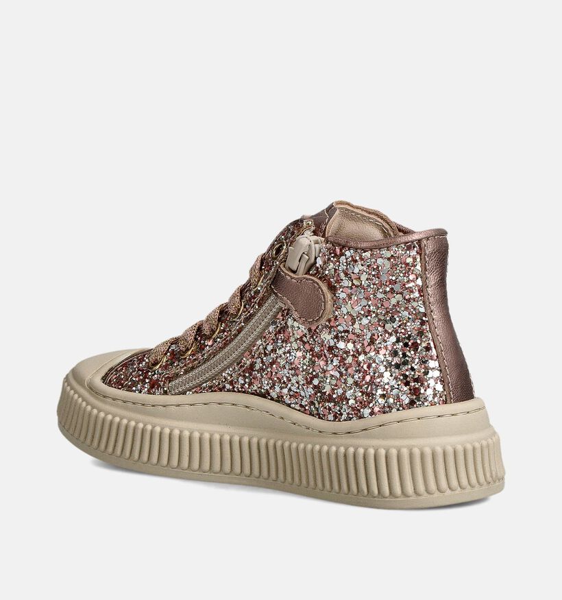 Beberlis Roze Hoge Sneakers met Glitters voor meisjes (364587) - geschikt voor steunzolen