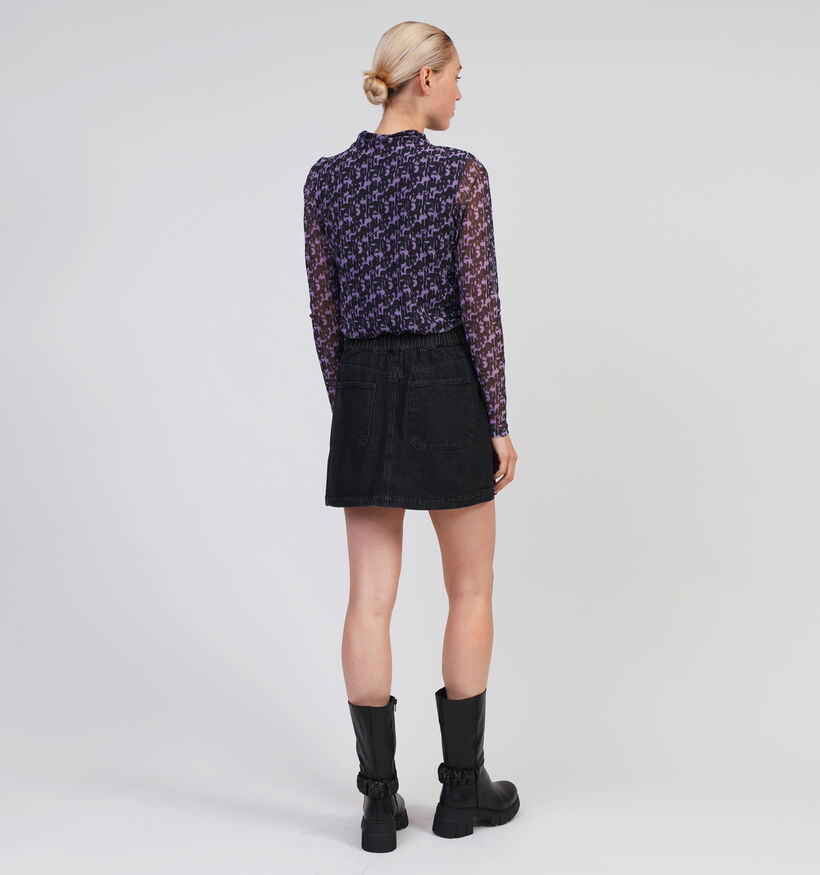 Pieces Chrissy Jupe courte en denim en Noir pour femmes (354101)
