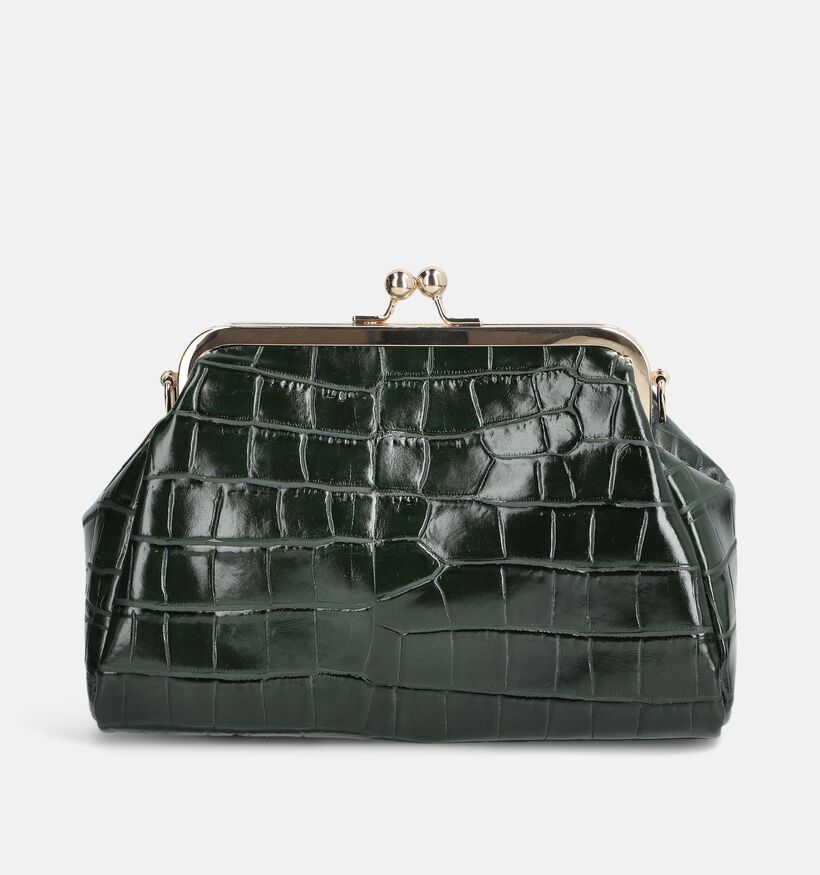 Via Limone Croco Donkergroene/Gouden Grote Clutch voor dames (385055)