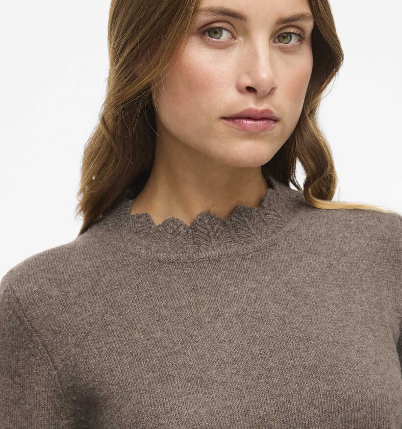 Vila Vinikolina O-Neck Donkerbruine Pull voor dames (361325)
