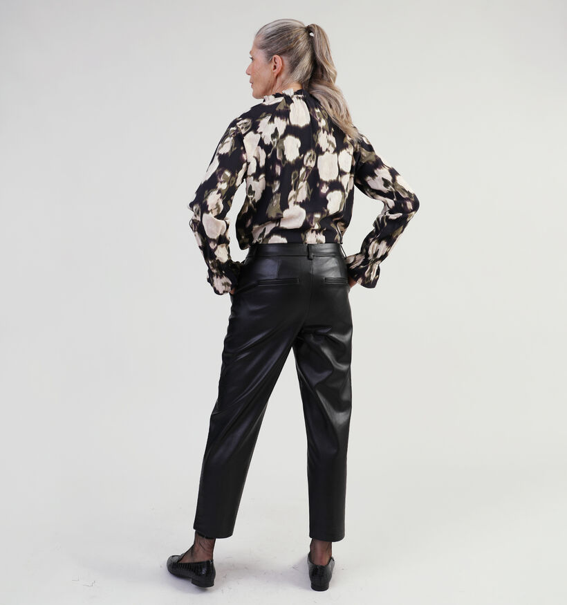 Vila Dagmar Zwarte Lederlook Chino Broek voor dames (328883)