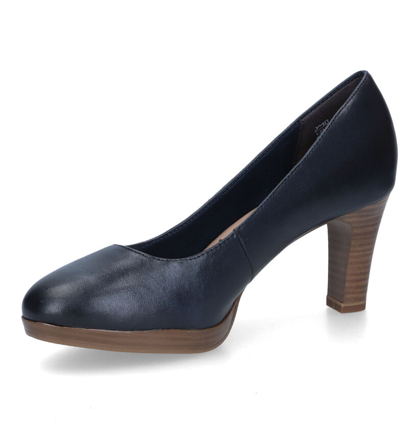 Tamaris Blauwe Pumps in leer (317822)