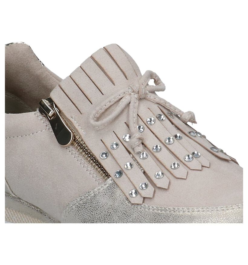 Marco Tozzi Chaussures slip-on en Beige clair en simili cuir (238114)