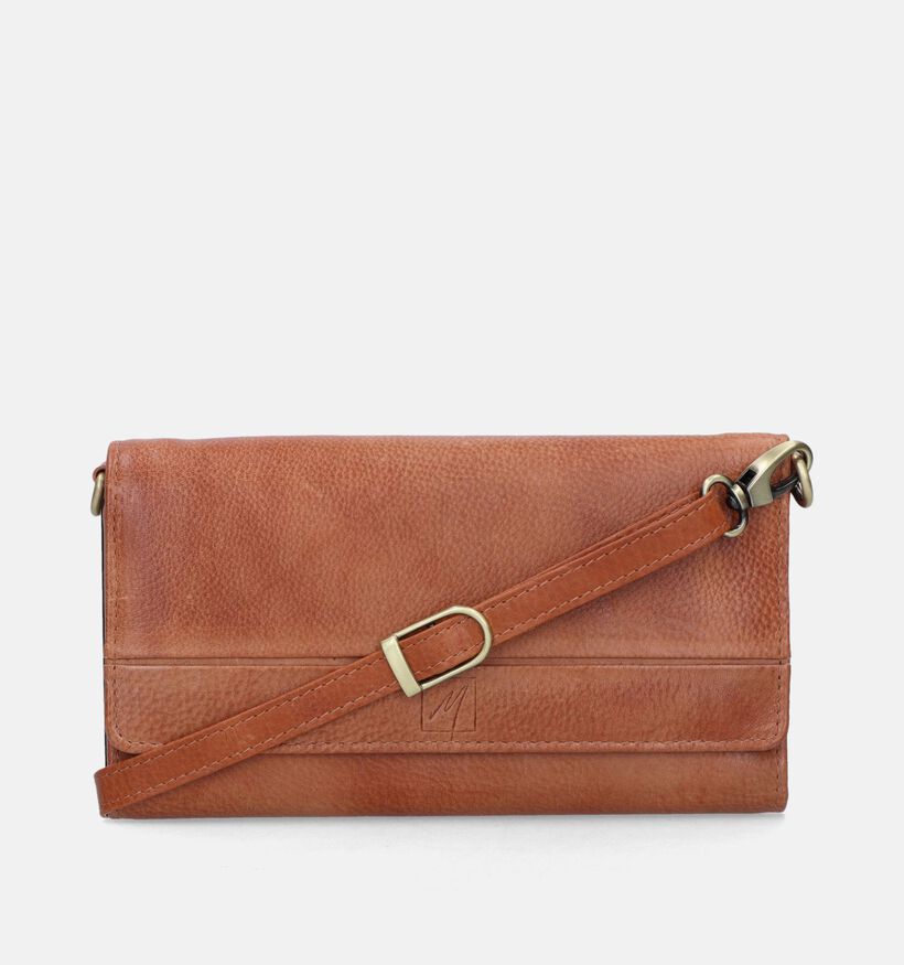 Label M Porte-monnaies zippé en Cognac pour femmes (365816)