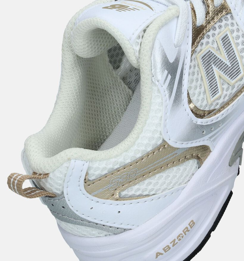 New Balance 530 Witte/Zilveren Sneakers voor jongens, meisjes (353445) - geschikt voor steunzolen