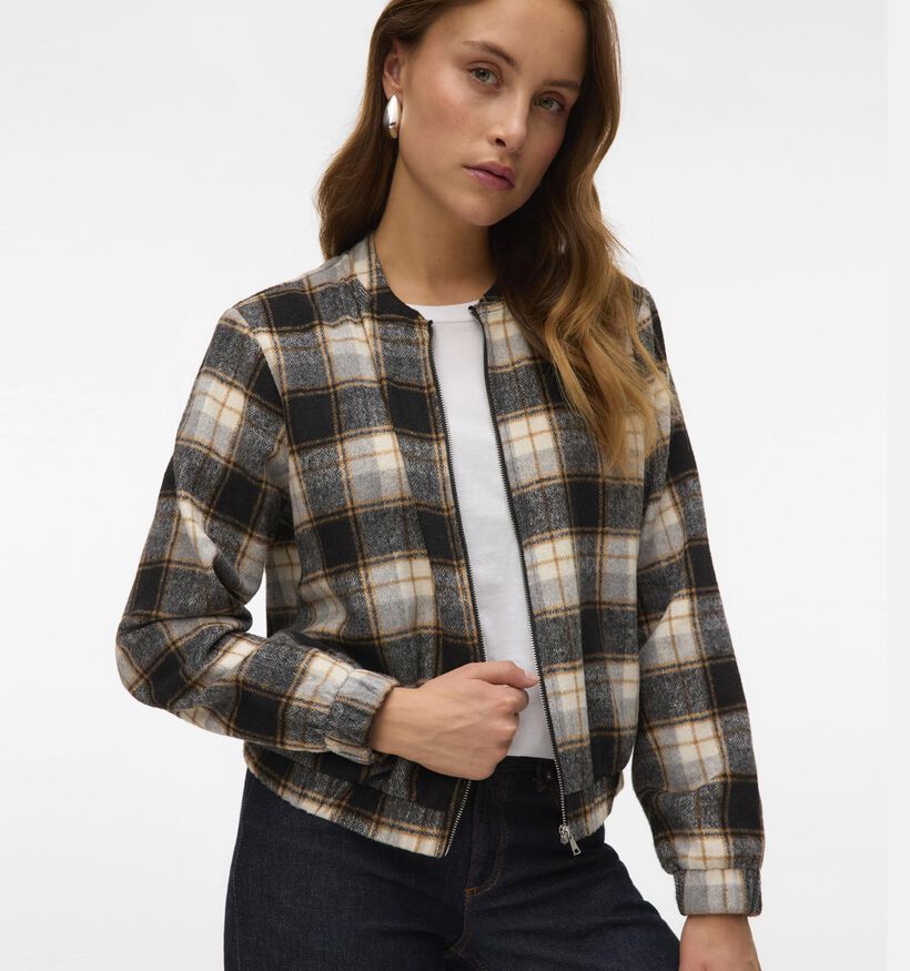 Vero Moda Naya Zwarte Geruite Jas voor dames (364539)