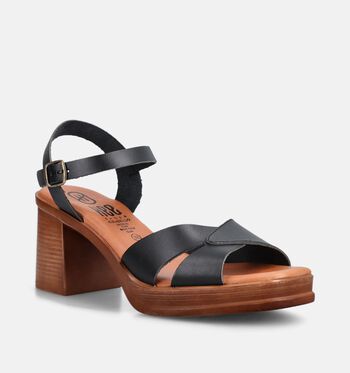 Hee Sandalen Zwart/Cognac