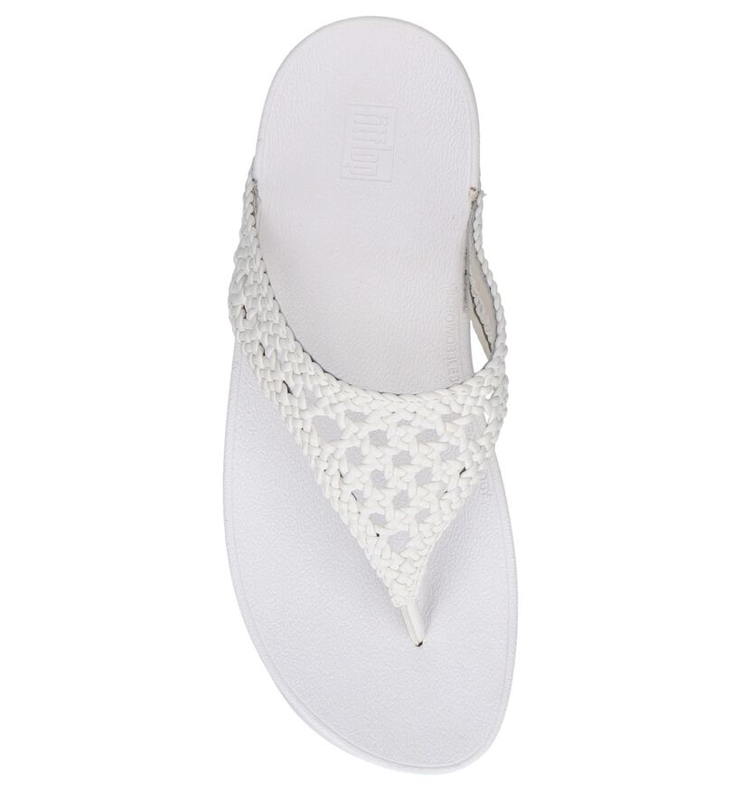 Witte Teenslippers FitFlop Lottie Wicker Toe Post in kunstleer (240979)