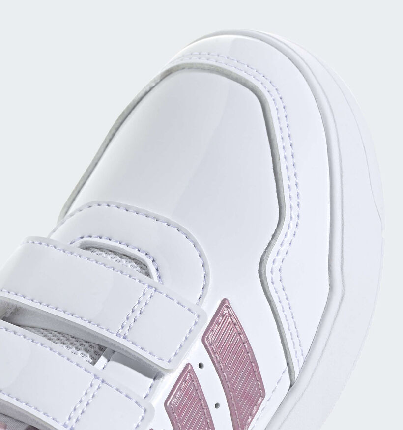 adidas Tensaur Sport 3.0 Baskets basses en Blanc/Rose pour filles (375403)