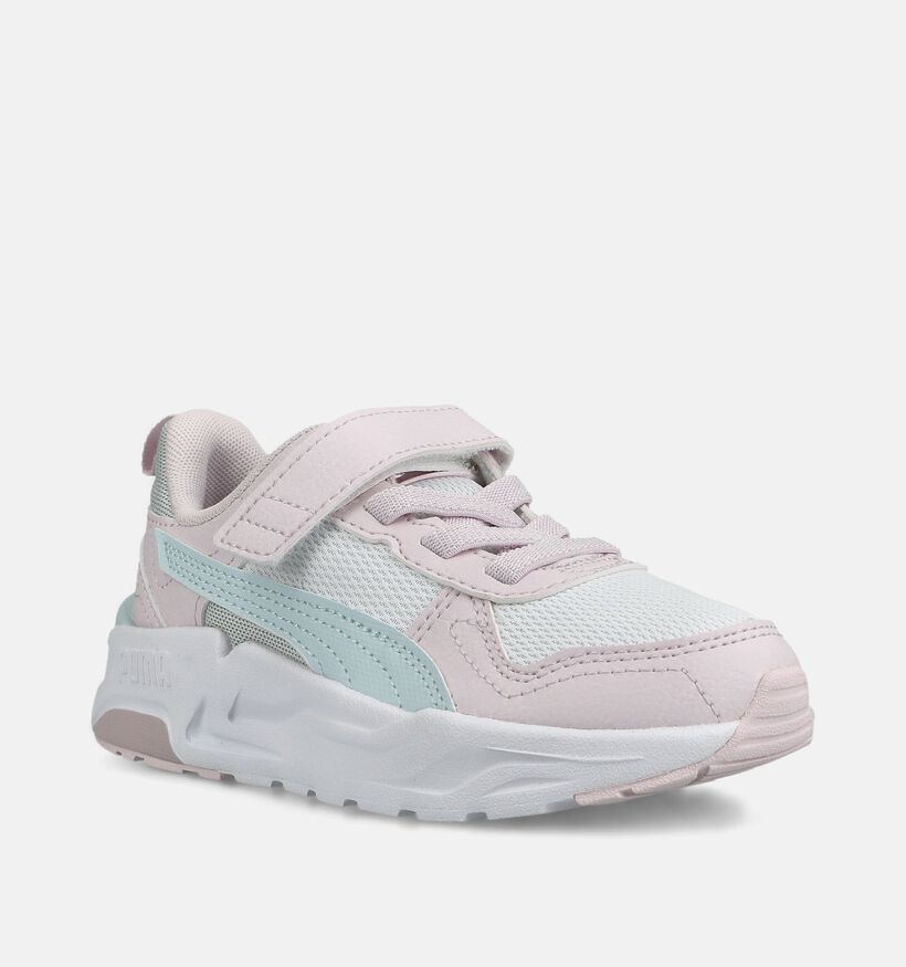 Puma Trinity Roze/Witte Sneakers voor meisjes (375581) - geschikt voor steunzolen