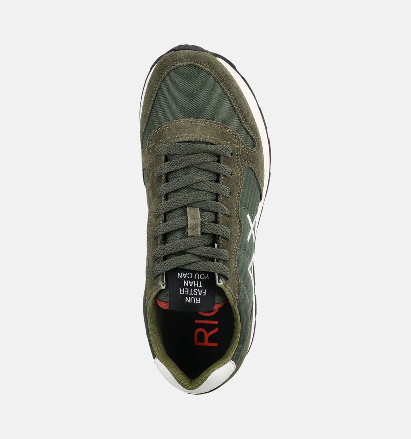 Sun68 Tom Solid Chaussures plates en Vert kaki pour hommes (379395) - pour semelles orthop&eacute;diques