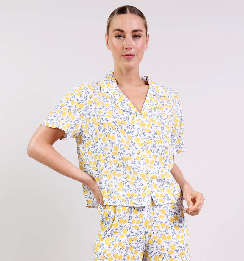 Pieces Barri 2/4 Gele Blouse met Bloemenprint voor dames (369213)
