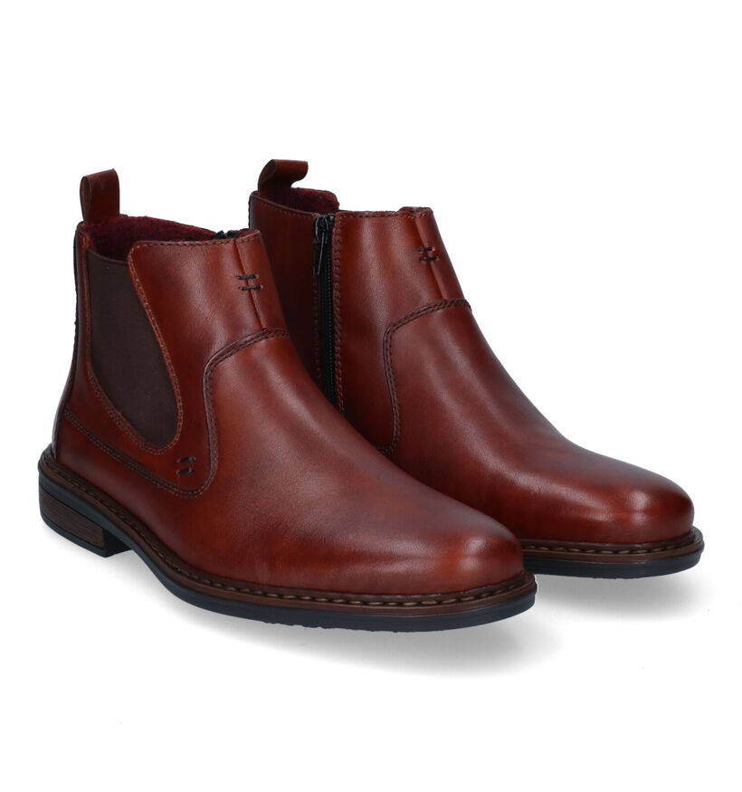 Rieker Boots à fermeture éclair en Cognac pour hommes (331771)