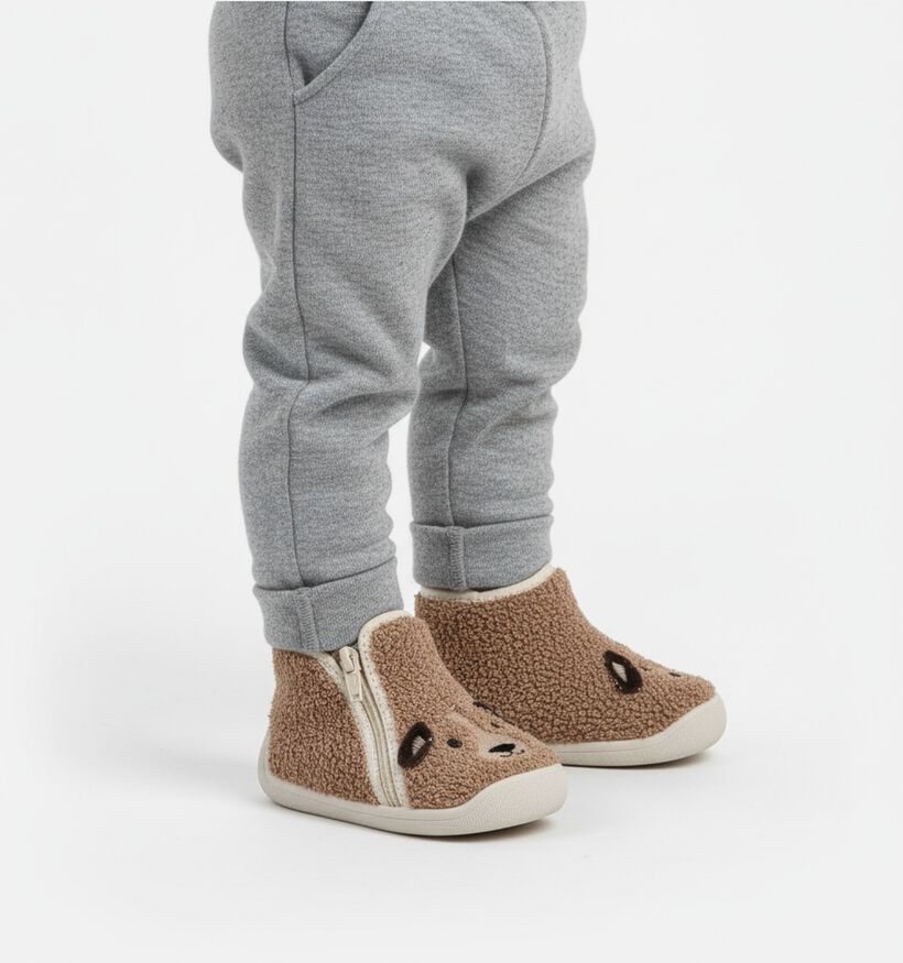 Milo & Mila Puppy Bruine Pantoffels Teddy voor meisjes (374939) - geschikt voor steunzolen