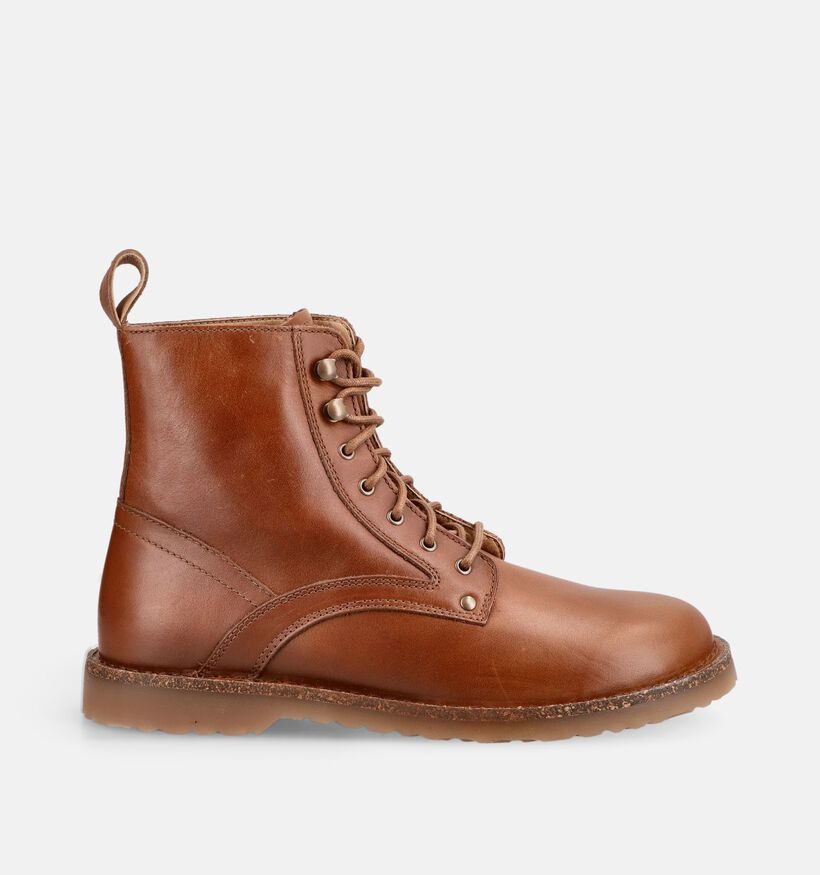 Birkenstock Bryson Leather Boots &agrave; lacets en Cognac pour hommes (377031) - pour semelles orthop&eacute;diques