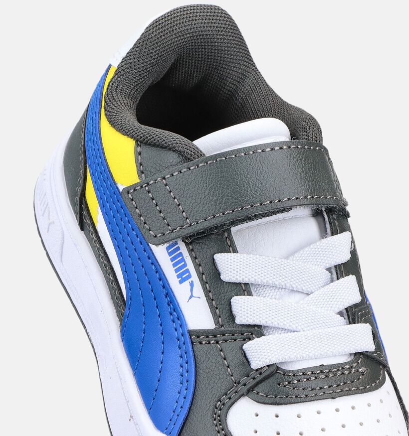 Puma Caven III Block Witte/Grijze Sneakers voor jongens, meisjes (366656) - geschikt voor steunzolen