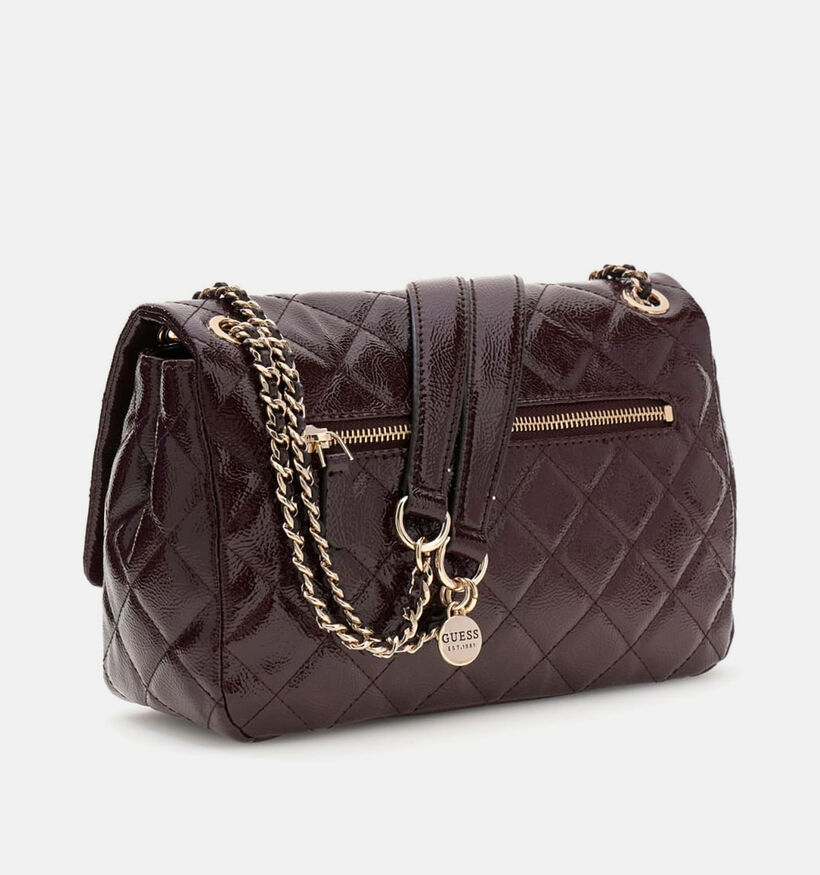 Guess Sac port&eacute; crois&eacute; en Bordeaux/Or pour femmes (381192)