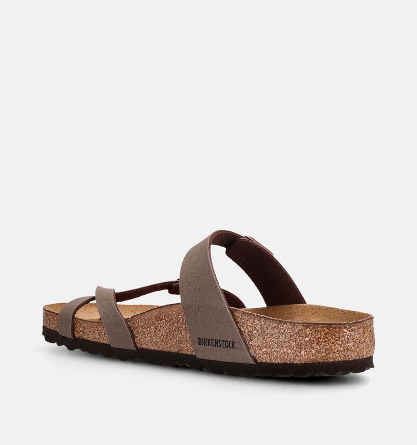 Birkenstock Mayari Birko-Flor Birkibuc Tongs en Marron pour femmes (369523)