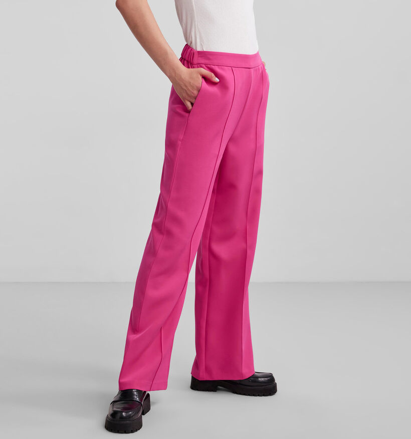 Pieces Bossy Pantalon de costume large en Rose pour femmes (323742)