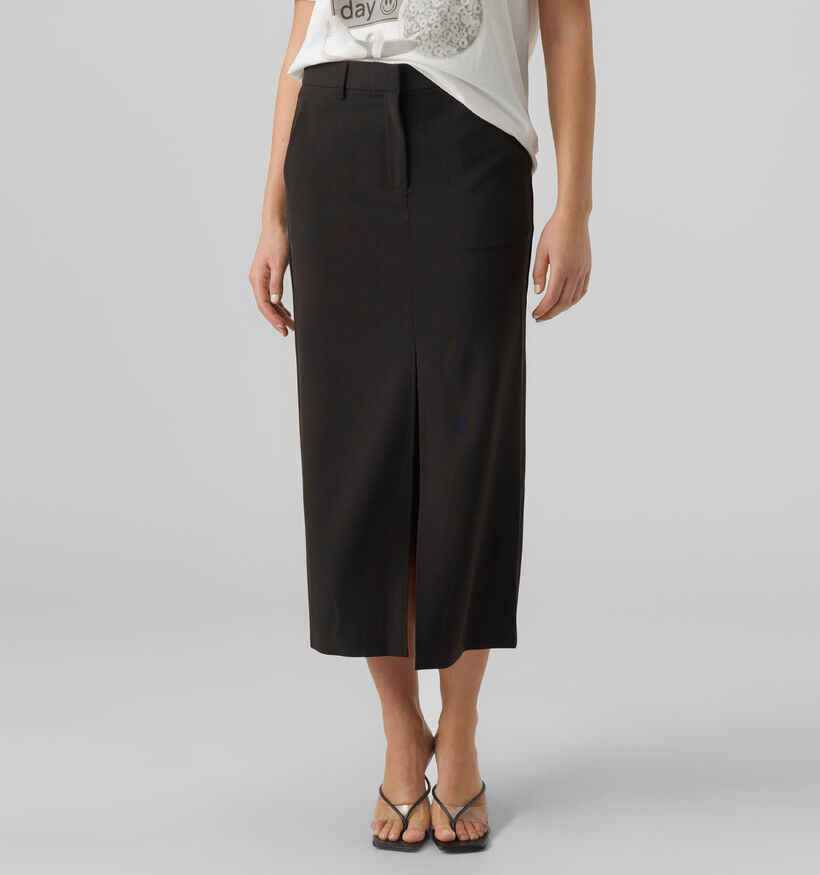 Vero Moda Troian Jupe avec fente en Noir pour femmes (330903)