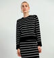 Pieces Joy Zwarte Gestreepte trui voor dames (342976)