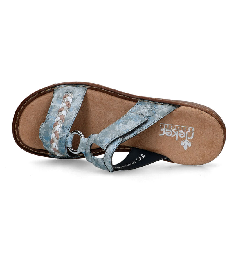 Rieker Nu-pieds plates en Blanc pour femmes (354945)