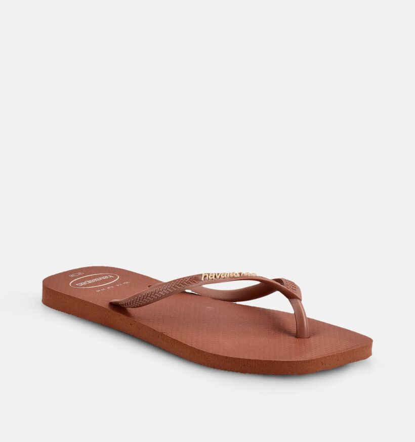Havaianas Square Logo Pop Up Bruine Teenslippers voor dames (373111)