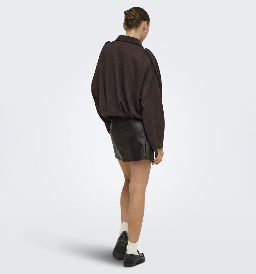 JDY Ella Donkerbruine Faux-Leather Rok voor dames (381970)