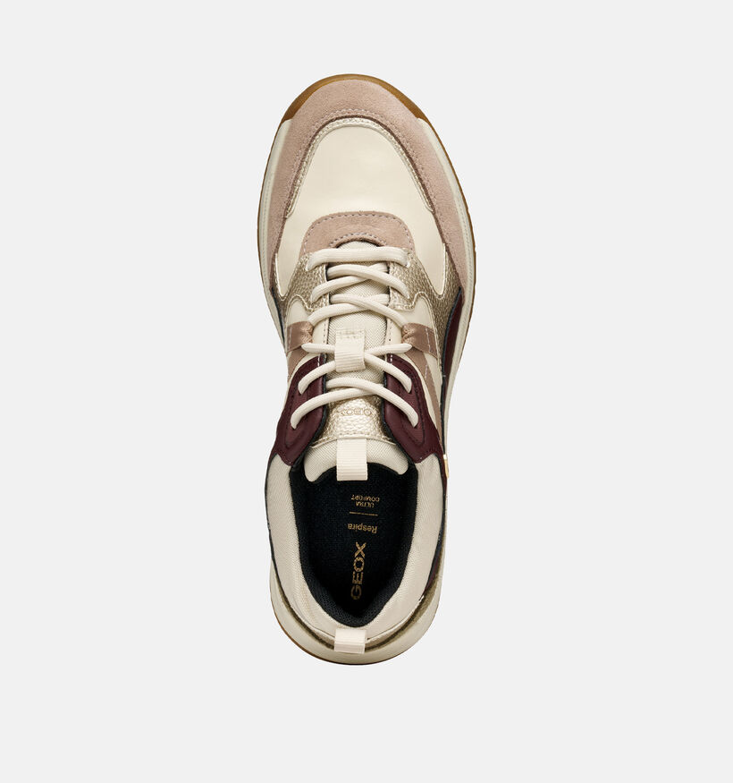 Geox Berinike Baskets habillées en Beige/Bordeaux pour femmes (360138) - pour semelles orthopédiques