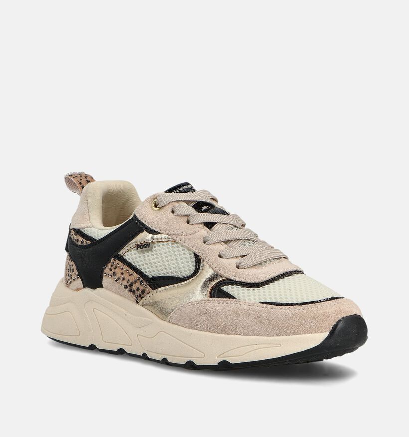 Posh by Poelman Beige Sneakers voor dames (361273) - geschikt voor steunzolen