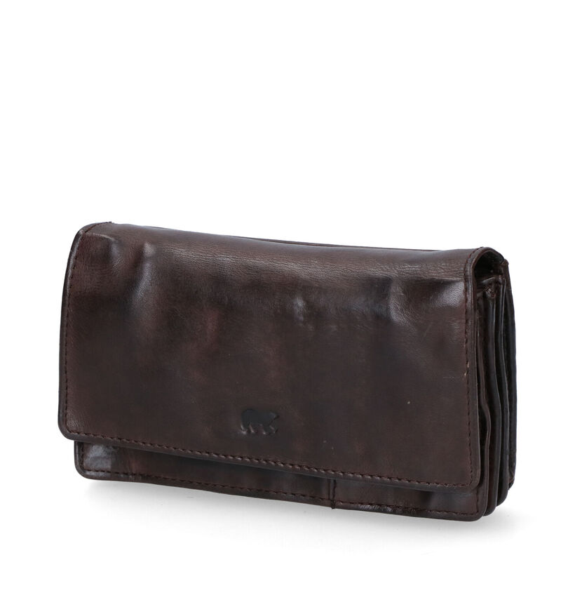 Bear Design Porte-monnaie à rabat en Noir pour femmes (358894)