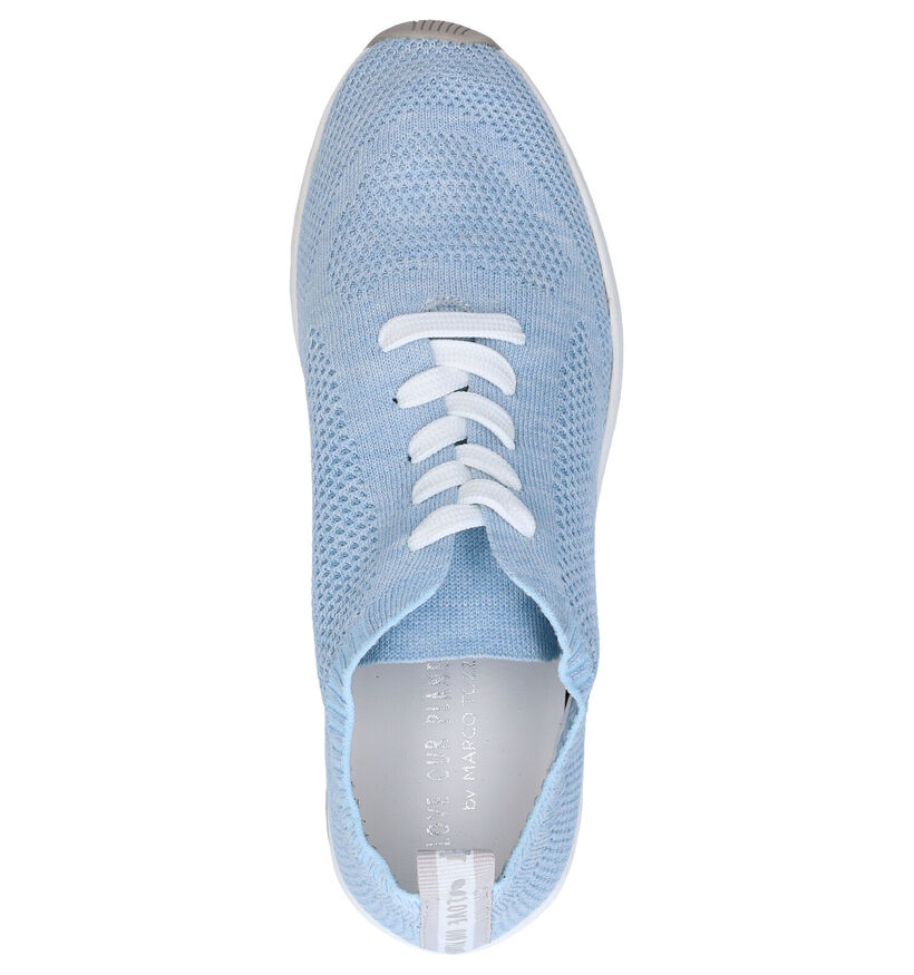 Love Our Planet by Marco Tozzi Vegan Blauwe Slip-on Sneakers in stof (274444)