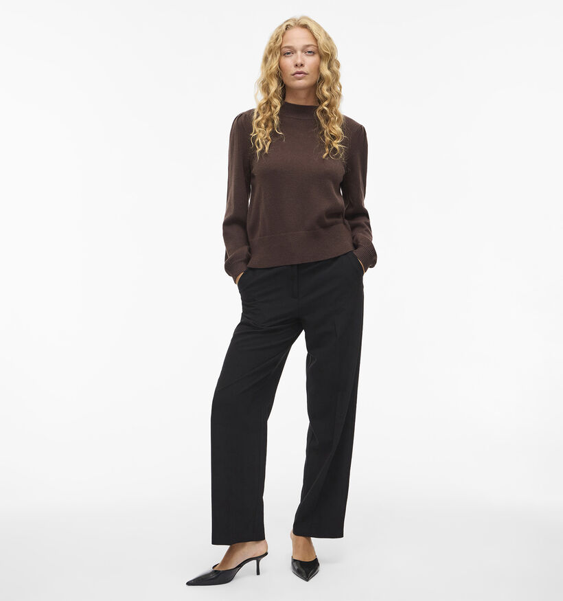Vila Ril Turtleneck Pull en Brun fonc&eacute; pour femmes (378450)