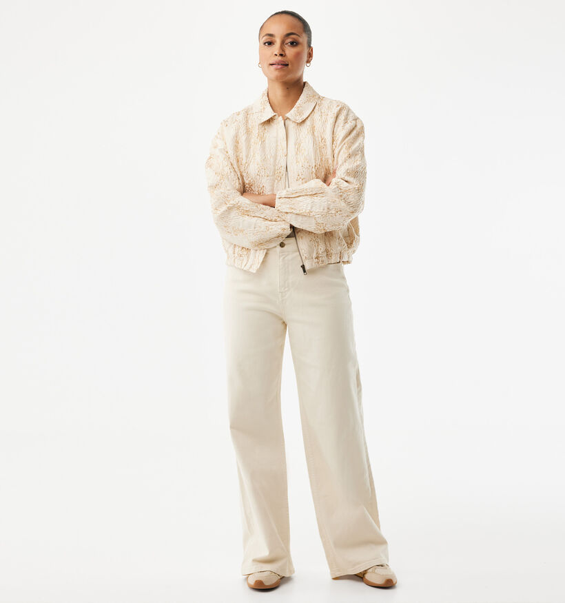 Mexx Jacquard Lichtbeige Bomberjack voor dames (368558)