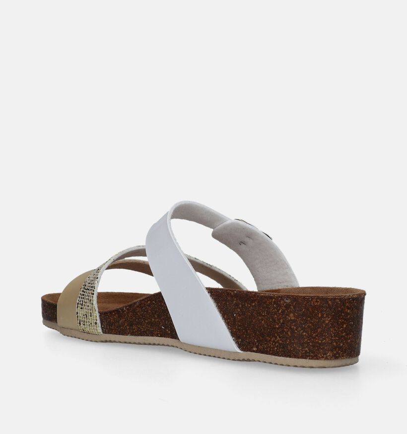 Signatur Nu-pieds avec talon compense en Or pour femmes (342753)