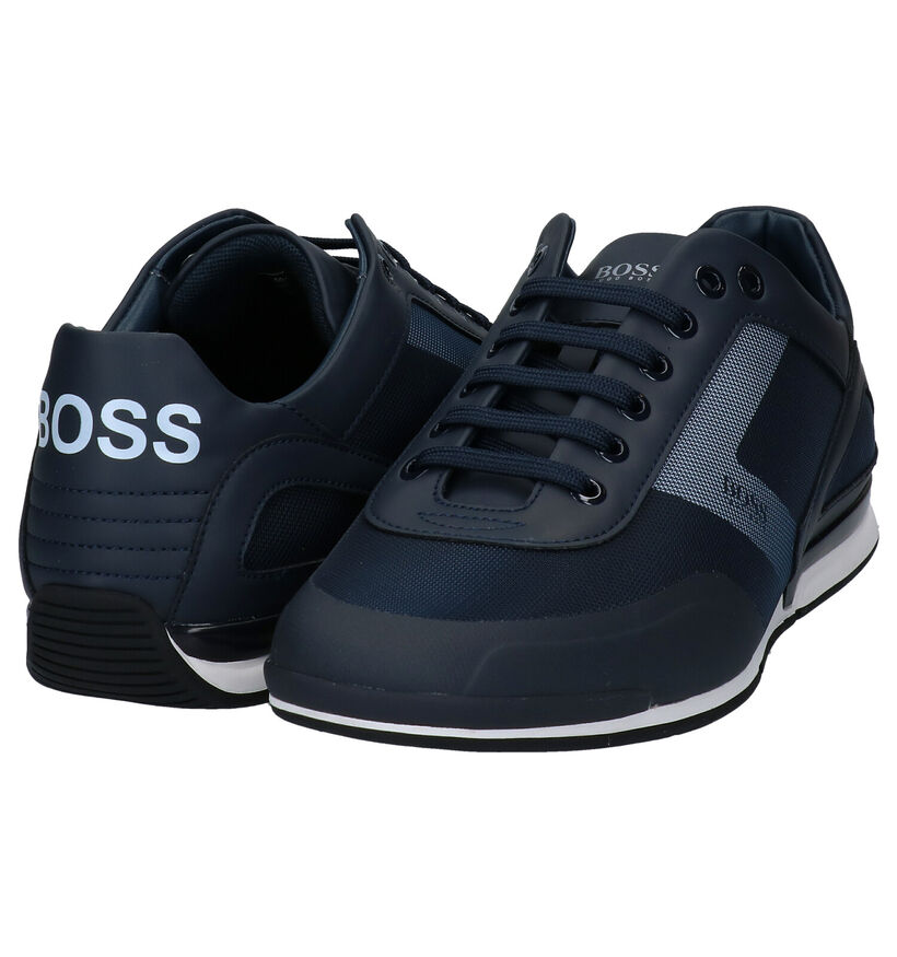 Hugo Boss Saturn Blauwe Veterschoenen in kunstleer (281667)