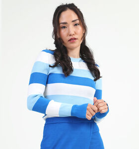 Pieces Juba Pull rayé en Bleu pour femmes (332332)