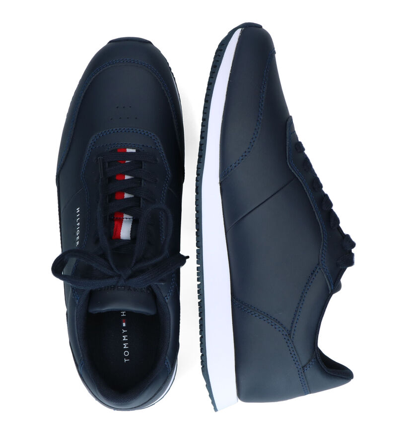 Tommy Hilfiger Runner Baskets en Bleu en cuir (310851)