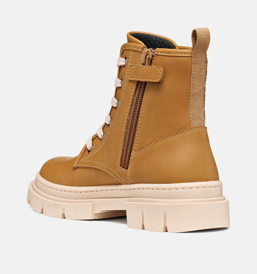 Geox Karsyn Boots &agrave; lacets en Cognac pour filles (376265) - pour semelles orthop&eacute;diques