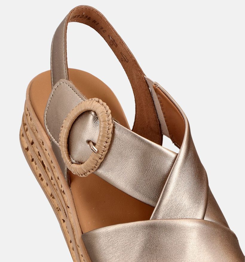 Gabor Sandales compens&eacute;es en Or pour femmes (371187)