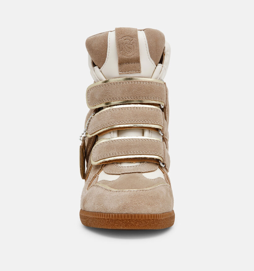 Steve Madden Mavis Donkerbeige Hoge Sneakers met Sleehak voor dames (381823)