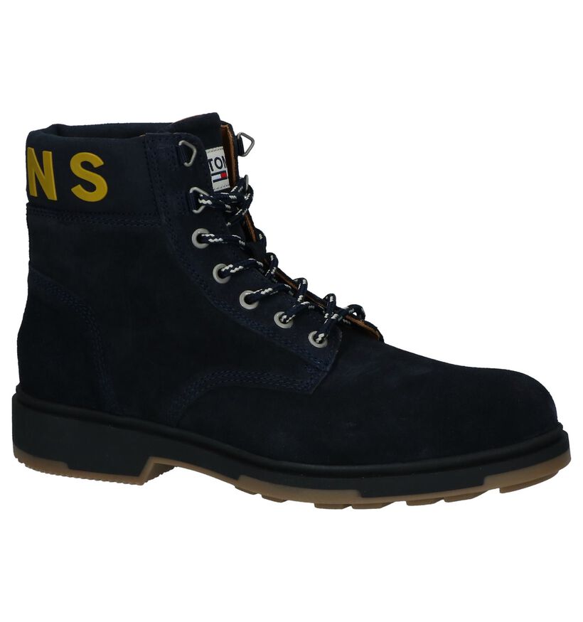 Donkerblauwe Boots Tommy Jeans in daim (237309)