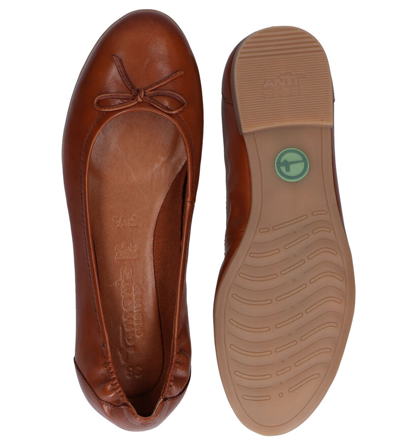 Tamaris Greenstep Ballerines en Cognac en cuir (286279)